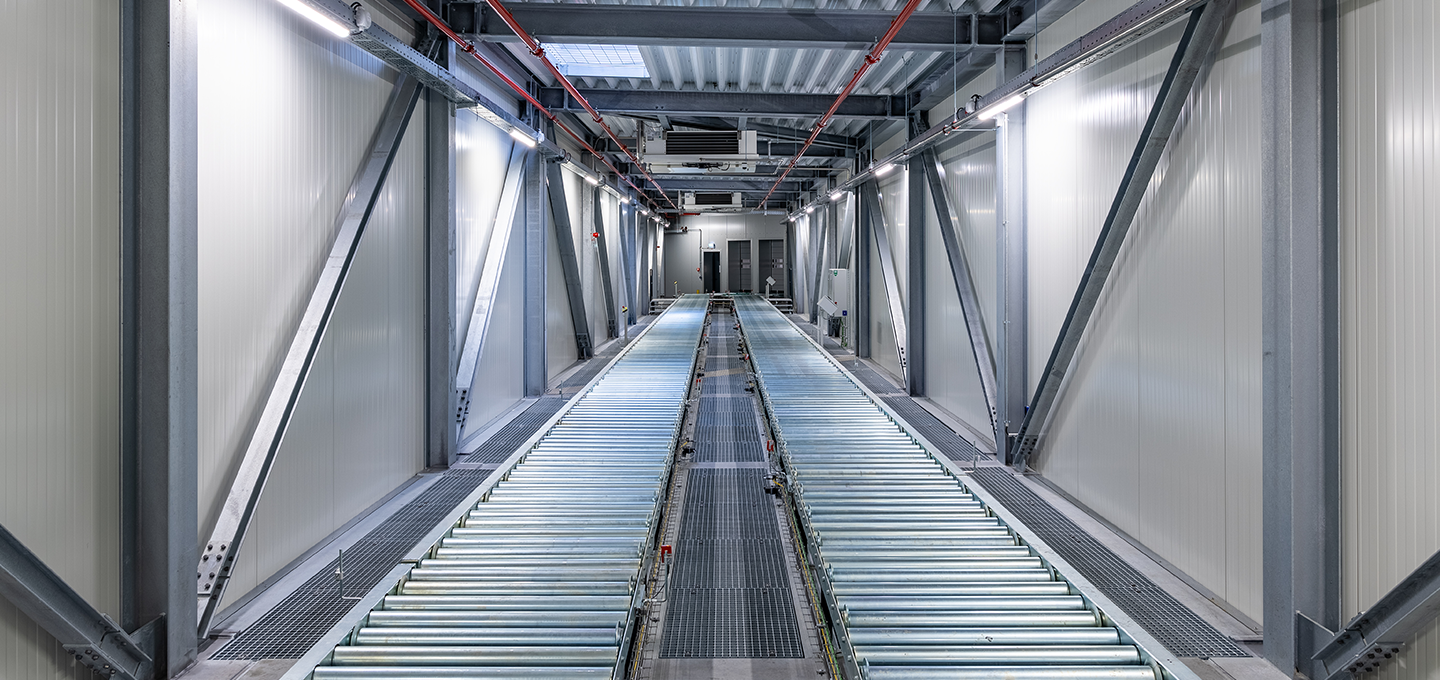 Förderbänder in einer Produktion